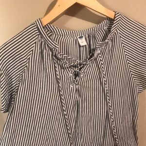 Navy/White Striped Top